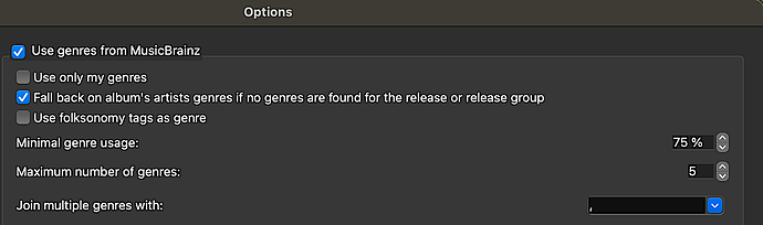 genres settings genres settings