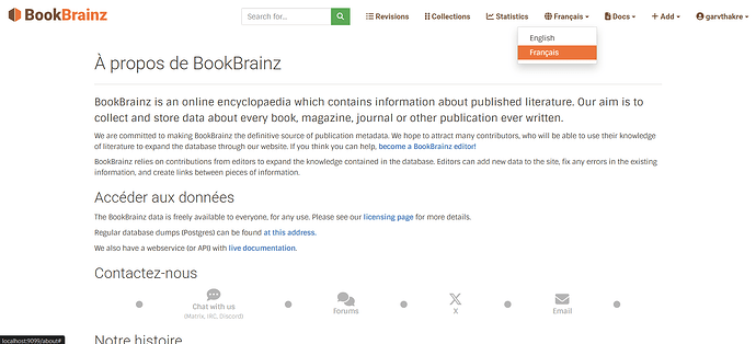 About Page in French