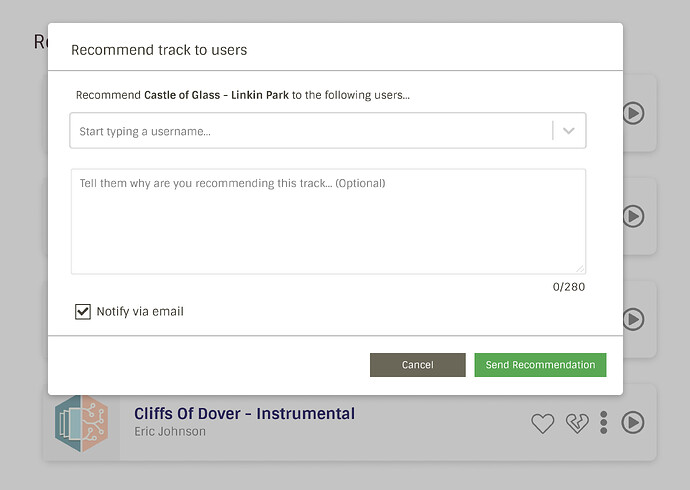 Recommend Modal with Multi Select
