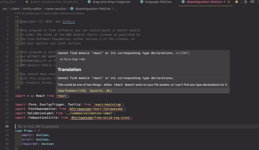 Typescript import error - BookBrainz - MetaBrainz Community Discourse