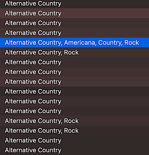 genres list genres list