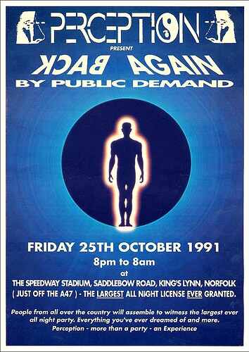1991-10-25_ Perception, "Back Again By Public Demand" King's Lynn Speedway, Norfolk, UK