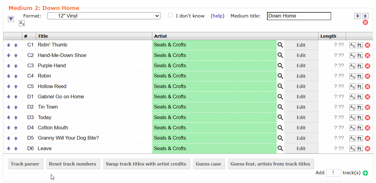 track parse delete