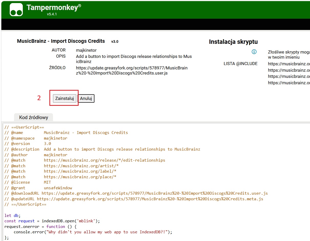Import Discogs Credits Userscript - MusicBrainz - MetaBrainz Community ...